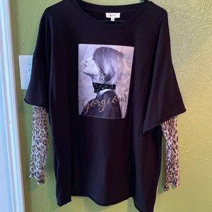 Oversized T-Shirt with Mesh Sleeves